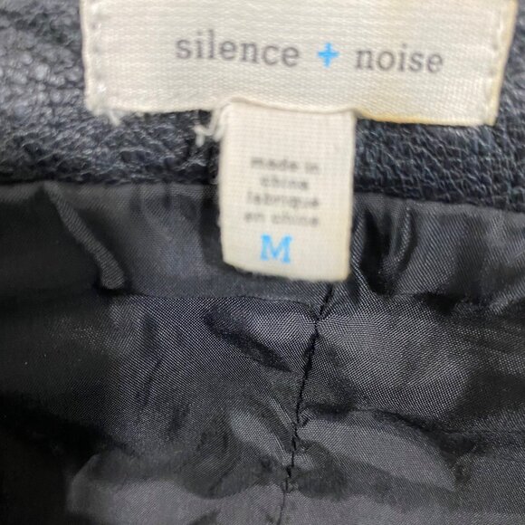 Silence and Noise Faux Leather Mini Skirt With Zipper Pockets & Side Slit - Picture 7 of 7